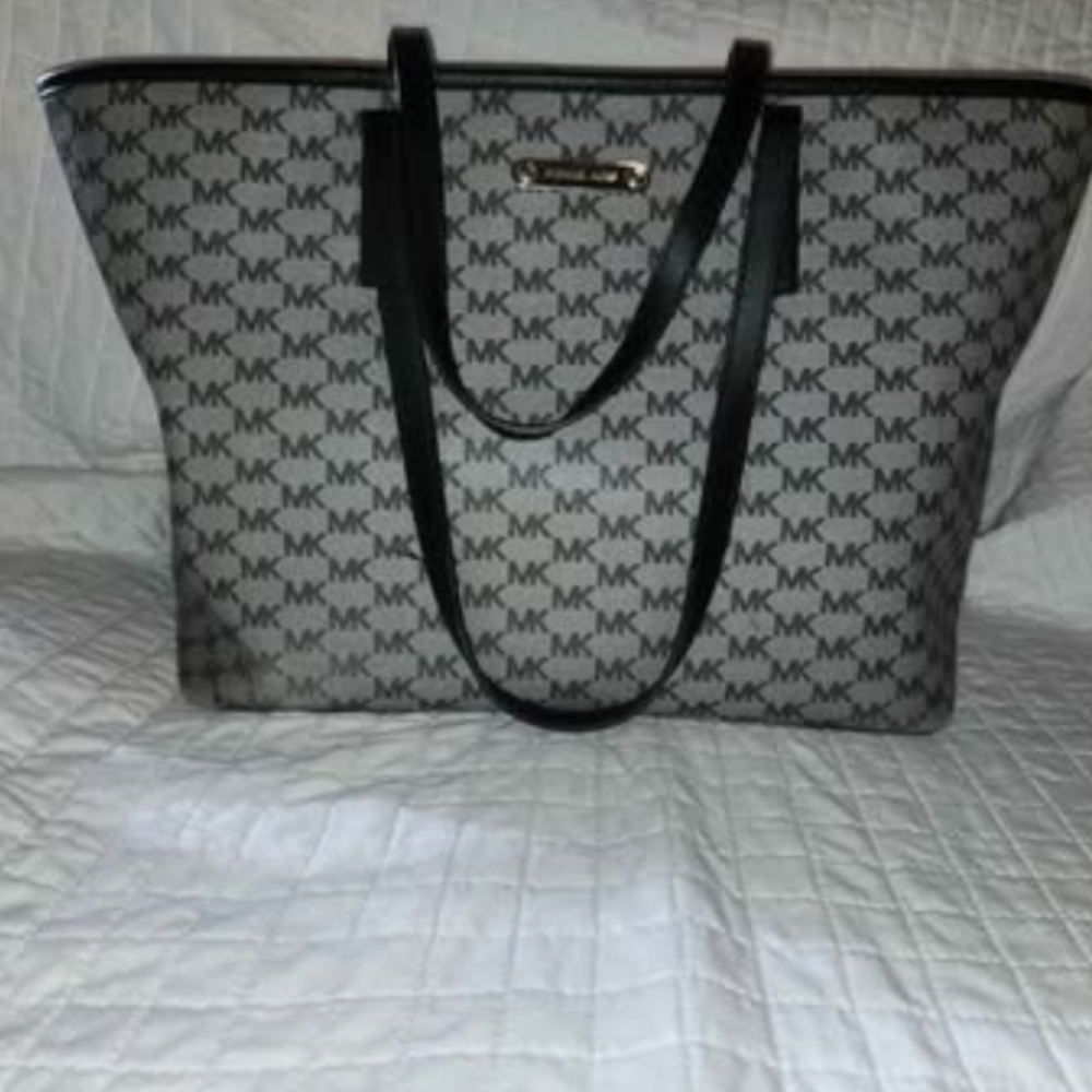Michael Kors Monogram Black and Gray Tote